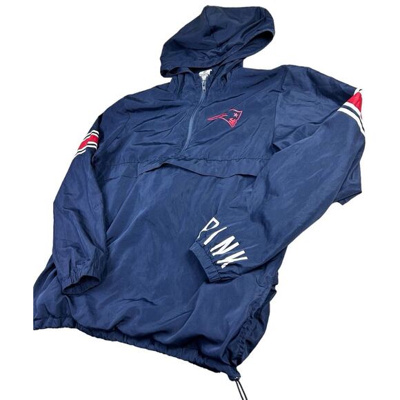 New England Patriots Victoria's Secret PINK Hoodie Sz Small Pullover Jacket Navy - Picture 4 of 11